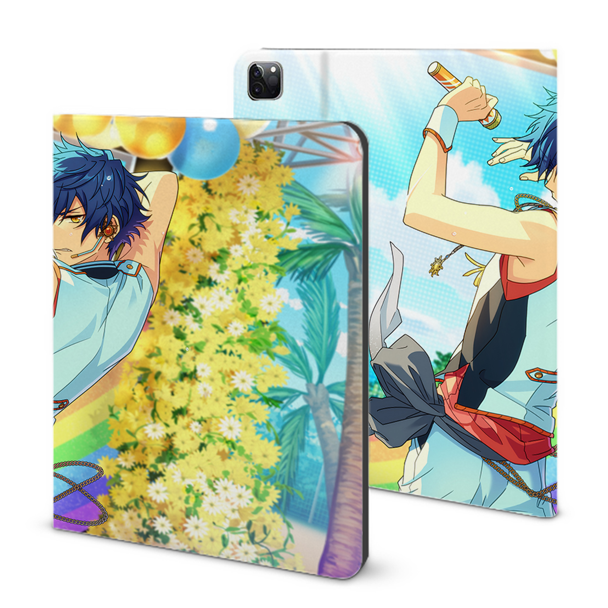 （画像用） あんさんぶるスターズ! Ensemble Stars IPad ケース ブック型 PUレザー TPU 耐衝撃 軽量 薄型 ペン収納なし 全面保護 IPad 各モデル対応
